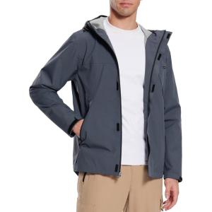 imagebaleaf Mens Rain Jacket Waterproof Breathable Raincoat with Hood for Outdoor Hiking Traveling Cycling WindbreakerGray