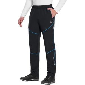 imagebaleaf Mens Winter Cycling Running Pant Water Resistant Fleece Mountain Bike Pants Cold Weather Gear WindproofBlack Blue
