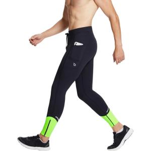 imagebaleaf Mens Winter Running Tights Thermal Cycling Pants Water Resistant Pockets Zipper Legs Cold WeatherBlackGreen