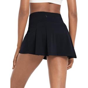 imagebaleaf Womens 13quot Tennis Skirts Golf Skort High Waisted Athletic Pleated Pockets Linner Running Sports Workout CasualSolid Black