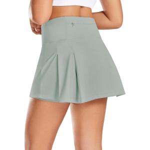 imagebaleaf Womens 13quot Tennis Skirts Golf Skort High Waisted Athletic Pleated Pockets Linner Running Sports Workout CasualSolid Light Gray
