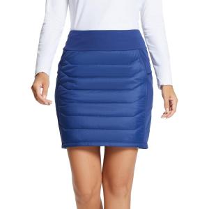 imagebaleaf Womens 17quot Puffer Quilted Skirt Lightweight Insulated Warm Snow Skirts Hiking Running Golf OutdoorsBlue