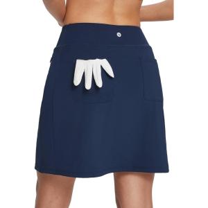imagebaleaf Womens 18quot Golf Skorts Skirts Knee Length Athletic Tennis Skort Modest Long Casual with Pockets SoftNavy