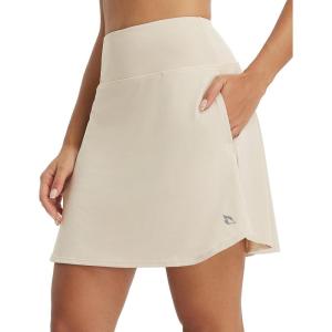 imagebaleaf Womens 18quot Tennis Skorts Skirts Knee Length with Liner Shorts High Waisted Golf Pickleball Athletic with PocketsOyster Gray