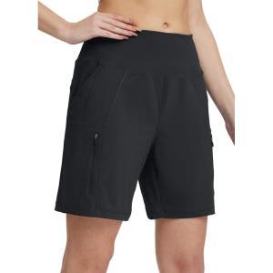 imagebaleaf Womens Athletic Shorts 7 Inch Long Hiking Shorts High Waist Pockets7 Inchblack