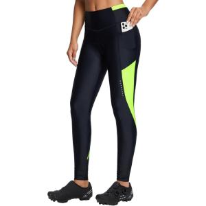 imagebaleaf Womens Bike Pants 4D Padded Cycling Tights High Waisted Bicycle Clothes Pockets Biking Apparel UPF 5001blackGreen