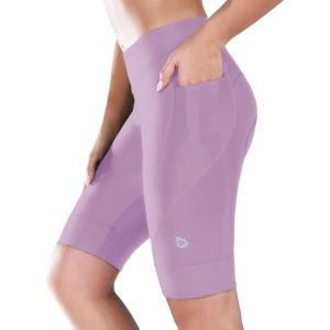imagebaleaf Womens Bike Shorts 4D Padded Cycling Spinning Road Bike Pockets Wide Waistband UPF5001cardamom Purple