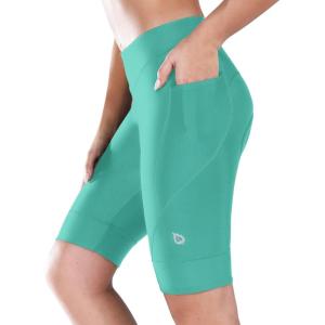 imagebaleaf Womens Bike Shorts 4D Padded Cycling Spinning Road Bike Pockets Wide Waistband UPF5001misty Green