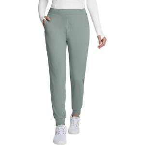imagebaleaf Womens Fleece Lined Pants Joggers Water Resistant Zipper Pockets Winter Thermal Golf Pants Cold Weather GearGray