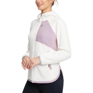 imagebaleaf Womens Fleece Thermal Jacket Hooded Polar Warm Winter Lightweight Jackets Cold Weather Running Hiking Casual OutdoorBirch White
