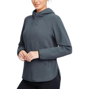 imagebaleaf Womens Fleece Thermal Jacket Hooded Polar Warm Winter Lightweight Jackets Cold Weather Running Hiking Casual OutdoorGray