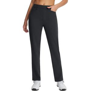 imagebaleaf Womens Golf Pant Winter Fleece Lined Pants with Belt Loops Pockets Travel Work CasualAblack