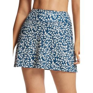 imagebaleaf Womens Golf Skorts Tennis Skirts with Pockets Athletic Running Workout Sports02printed Navy Leaf