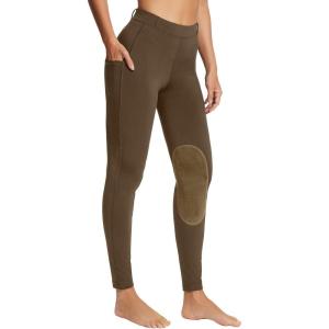imagebaleaf Womens Riding Pants Equestrian Breeches KneePatch Horse Riding Tights Horseback Belt Loops Pockets UPF50Suedebrown