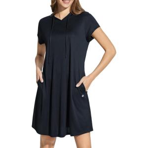 imagebaleaf Womens Short Sleeve UPF 50 Cover Up with Pockets Quick Dry Beach Coverups Sun Protection SwimwearBlack