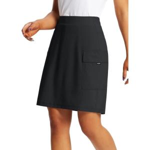 imagebaleaf Womens Skorts Skirts Hiking Cargo Skorts Pockets 19quot Knee Length Long Athletic Quick Dry Skirts UPF 50Black