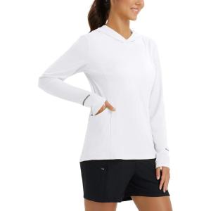 imagebaleaf Womens Sun Shirts UPF 50 Hoodie Long Sleeve Spf UV Shirt Lightweight Quick Dry Hiking Zip PocketWhite
