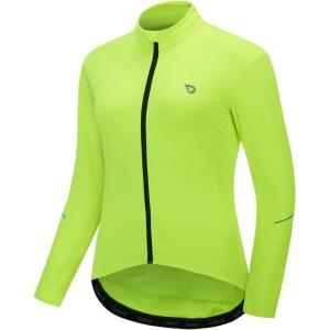 imagebaleaf Womens Thermal Cycling Jersey Long Sleeve Winter 4 Pockets Bike Fleece Jackets Windproof Reflevtive Cold Weather01fluorescent Yellow