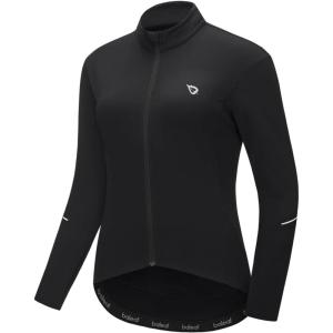 imagebaleaf Womens Thermal Cycling Jersey Long Sleeve Winter 4 Pockets Bike Fleece Jackets Windproof Reflevtive Cold Weather03black