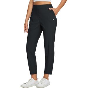 imagebaleaf Womens Travel Pants Lightweight Stretch with Zipper Pockets Petite Ankle Dressy Golf Work Business Casual SlacksBlack