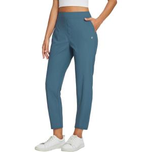 imagebaleaf Womens Travel Pants Lightweight Stretch with Zipper Pockets Petite Ankle Dressy Golf Work Business Casual SlacksDark Green