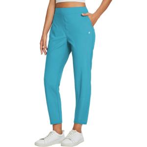 imagebaleaf Womens Travel Pants Lightweight Stretch with Zipper Pockets Petite Ankle Dressy Golf Work Business Casual SlacksGlacier Blue
