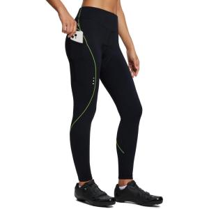 imagebaleaf Womens Winter Cycling Pants Padded Bike Thermal Tights Fleece Lined Leggings Water Resistant Cold Weather Gel Pockets01green