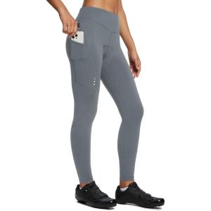 imagebaleaf Womens Winter Cycling Pants Padded Bike Thermal Tights Fleece Lined Leggings Water Resistant Cold Weather Gel Pockets01pure Grey