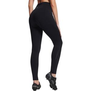imagebaleaf Womens Winter Cycling Pants Padded Bike Thermal Tights Fleece Lined Leggings Water Resistant Cold Weather Gel PocketsBlack