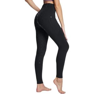 imagebaleaf Womens Winter Riding Pants Full Seat Breeches Fleece Horse Equestrian Tights Horseback Leggings Zipper PocketsBlack