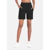 imagebaleaf Bermuda Shorts for Women High Waisted 7 Athletic Long Workout Running Shorts with 3 PocketsBlack