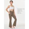 imagebaleaf Girls Flare Leggings Cross High Waisted Bootcut Yoga Dance Pants Kids Bell Bottoms Leggings with PocketsCocoa Crme