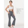 imagebaleaf Girls Flare Leggings Cross High Waisted Bootcut Yoga Dance Pants Kids Bell Bottoms Leggings with PocketsGrey