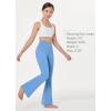 imagebaleaf Girls Flare Leggings Cross High Waisted Bootcut Yoga Dance Pants Kids Bell Bottoms Leggings with PocketsLight Blue