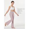 imagebaleaf Girls Flare Leggings Cross High Waisted Bootcut Yoga Dance Pants Kids Bell Bottoms Leggings with PocketsLight Purple