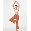 imagebaleaf Girls Flare Leggings Cross High Waisted Bootcut Yoga Dance Pants Kids Bell Bottoms Leggings with PocketsSandhill Rust