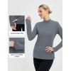 imagebaleaf Long Sleeve Shirts for Women Mock Neck Tops Turtleneck Thermal Fleece Base Layer with Thumb Hole Cold Weather GearDark Gray
