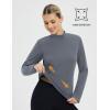 imagebaleaf Long Sleeve Shirts for Women Mock Neck Tops Turtleneck Thermal Fleece Base Layer with Thumb Hole Cold Weather GearDark Gray