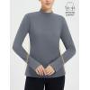 imagebaleaf Long Sleeve Shirts for Women Mock Neck Tops Turtleneck Thermal Fleece Base Layer with Thumb Hole Cold Weather GearDark Gray
