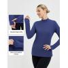 imagebaleaf Long Sleeve Shirts for Women Mock Neck Tops Turtleneck Thermal Fleece Base Layer with Thumb Hole Cold Weather GearNavy Blue