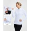 imagebaleaf Long Sleeve Shirts for Women Mock Neck Tops Turtleneck Thermal Fleece Base Layer with Thumb Hole Cold Weather GearWhite