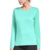 imagebaleaf Long Sleeve Workout Tops for Women Running Athletic Shirts Active Quick Dry Lightweight Moisture WickingAqua