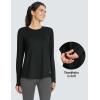imagebaleaf Long Sleeve Workout Tops for Women Running Athletic Shirts Active Quick Dry Lightweight Moisture WickingBlackpleated