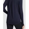 imagebaleaf Long Sleeve Workout Tops for Women Running Athletic Shirts Active Quick Dry Lightweight Moisture WickingNavypleated