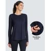 imagebaleaf Long Sleeve Workout Tops for Women Running Athletic Shirts Active Quick Dry Lightweight Moisture WickingNavypleated
