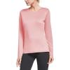 imagebaleaf Long Sleeve Workout Tops for Women Running Athletic Shirts Active Quick Dry Lightweight Moisture WickingPink