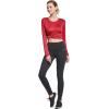imagebaleaf Long Sleeve Workout Tops for Women Running Athletic Shirts Active Quick Dry Lightweight Moisture WickingRed