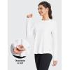 imagebaleaf Long Sleeve Workout Tops for Women Running Athletic Shirts Active Quick Dry Lightweight Moisture WickingWhitepleated