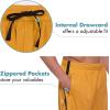 imagebaleaf Mens Basketball Shorts Long with Zipper Pockets Quick Dry Workout Training Drawstrings 11quotGold Yellow