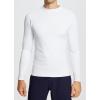 imagebaleaf Mens Fleece Thermal Long Sleeve Shirt Cold Weather Workout Tops Moisture Wicking Running ShirtWhite